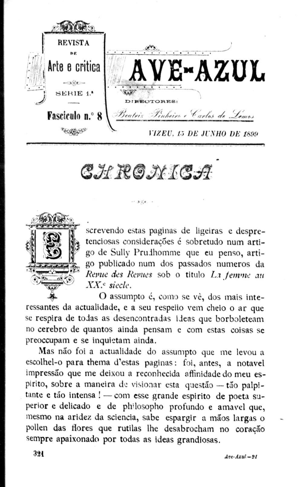 Hemeroteca Digital - Ave Azul N.º 8 [i.é. s. 1, fasc. 8/9 (15 Ag