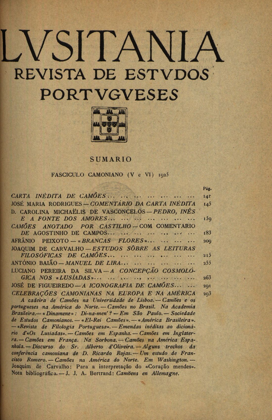 Sumario do Fasciculo Camoniano (V e VI) de 1925 [388 KB] 