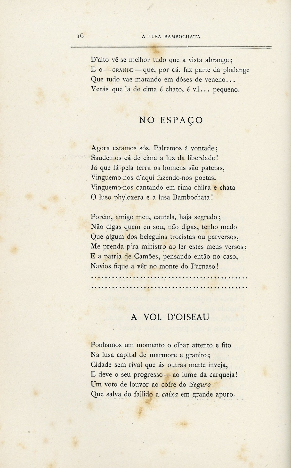 Hemeroteca Digital - A Lusa Bambochata : poema riste em verso alegre